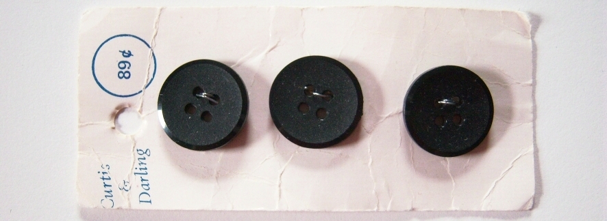 Black 3/4" Three Button Card