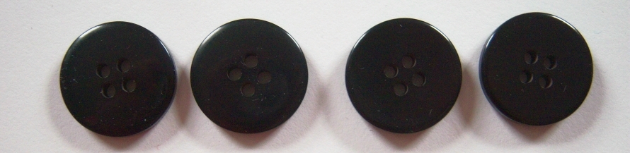 Shiny Black 3/4" Poly Button