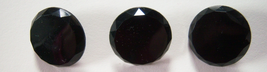 Black Facet Rim 1" Shank Button