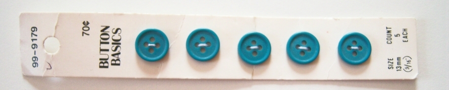 Matte Jade 9/16" 4 Hole 5 Button Strip