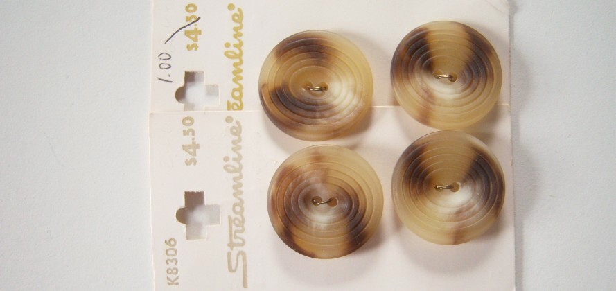 Tan/Brown 1" Two Button Card