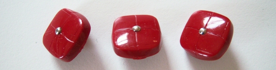 Ruby Red/Silver 11/16" Button