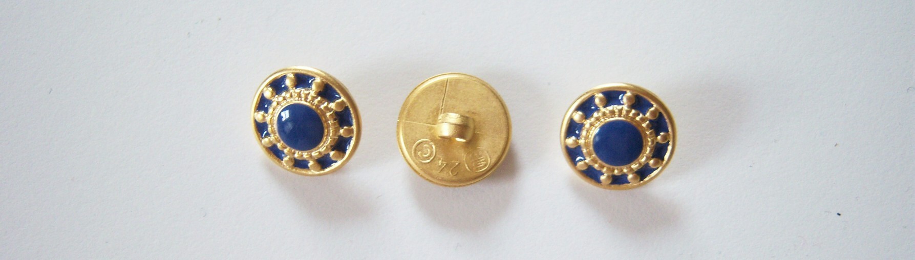 Blue Violet/Gold 5/8" Shank Poly Button