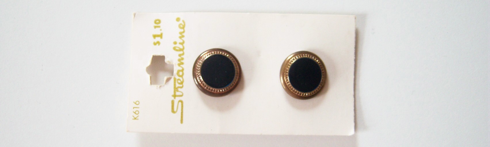 Navy/Ant. Gold 11/16" Button Card