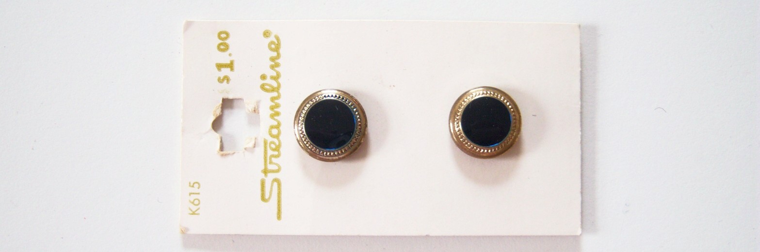 Navy/Ant. Gold 5/8" Button Card