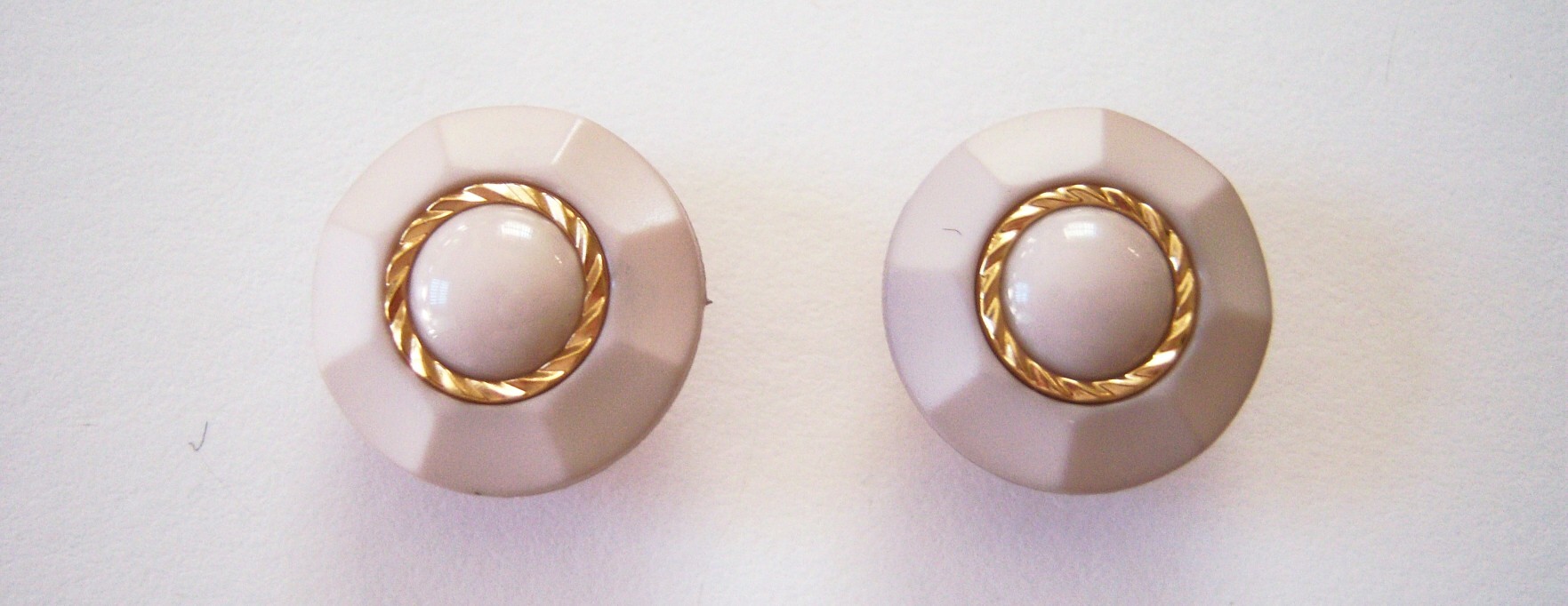 Beige/Gold 11/16" Two Buttons