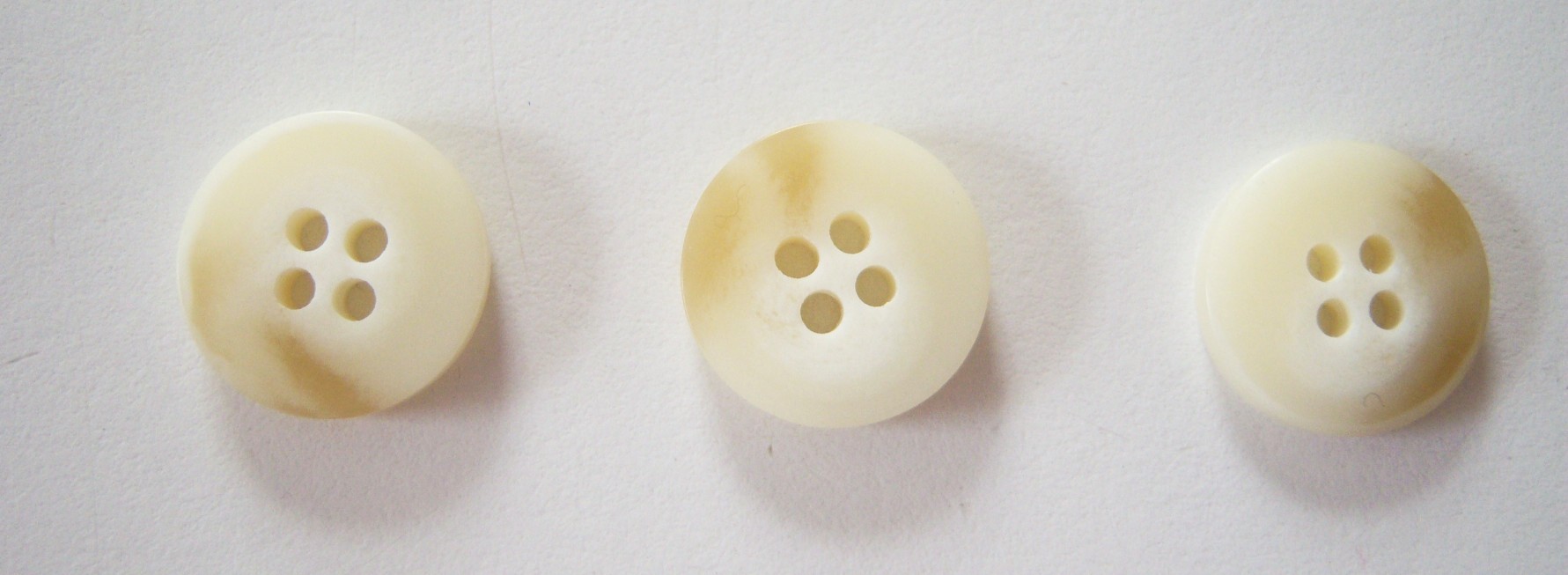 Matte Ivory/Camel 5/8" Poly 4 Hole Button