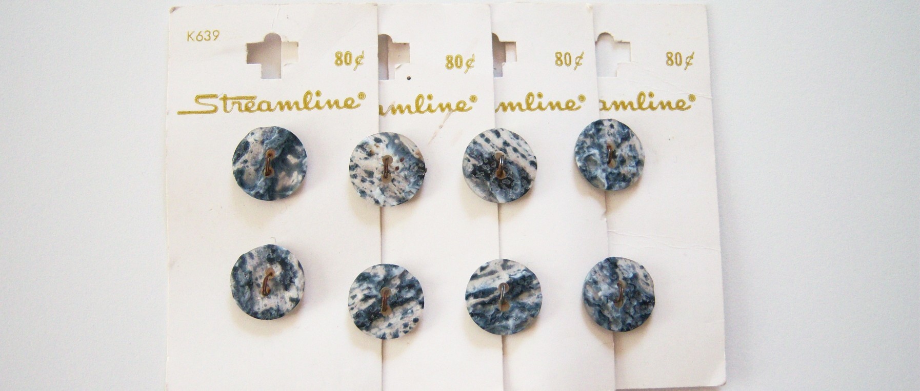 Navy/White 5/8" Two Button Card