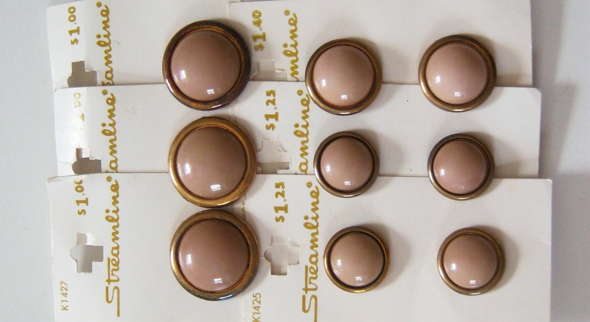 Tan/Brass Nine Button Set