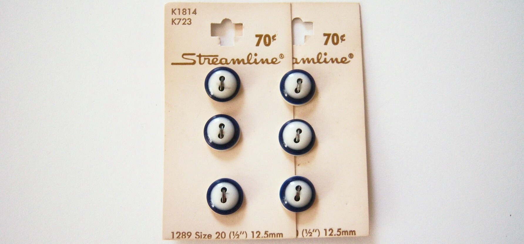 Navy/White Italian 1/2" Button Card