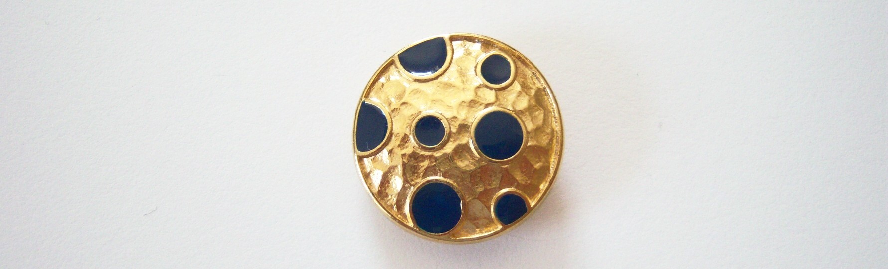 Gold/Navy Dot 1" Metal Button