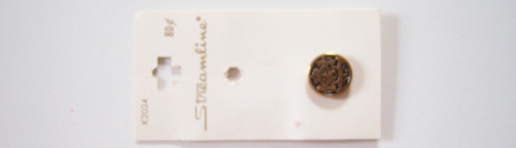 Gold/Black Crest 5/8" Button Card K2034