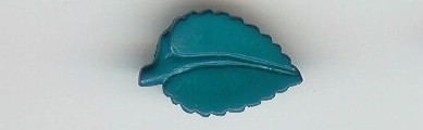 Teal Leaf Shiny 5/8" Shank Back Poly Button