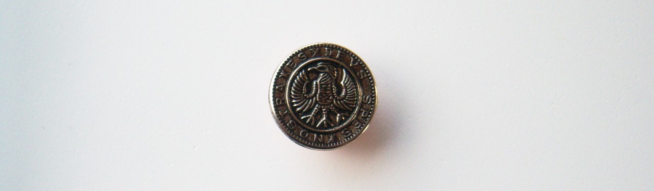 Silver/Black Metal 5/8" Shank Button