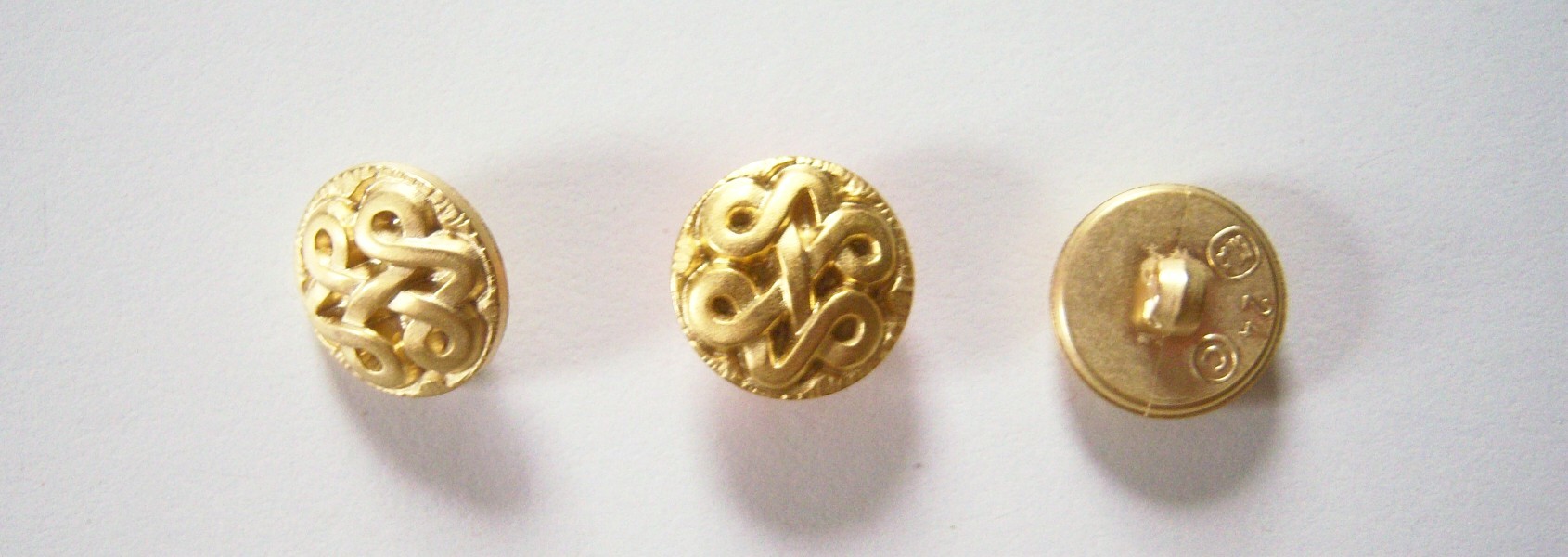 Matte Gold Scroll 5/8" Shank Poly Button