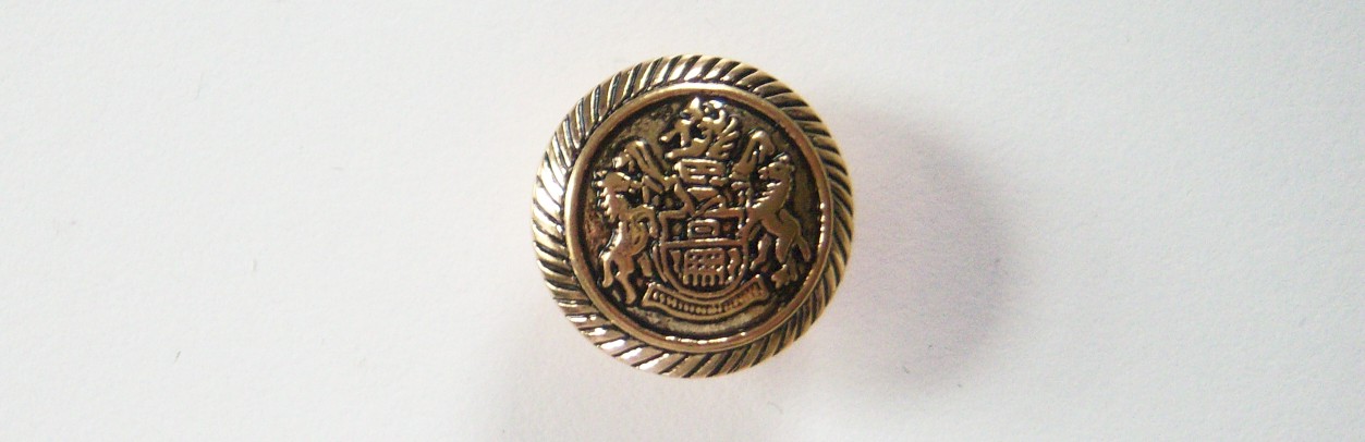 Gold/Black Lions 13/16" Shank Metal Button