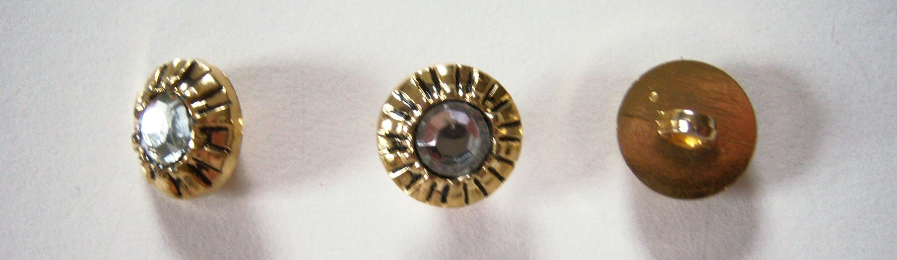 Gold/Rhinestone 9/16" Button