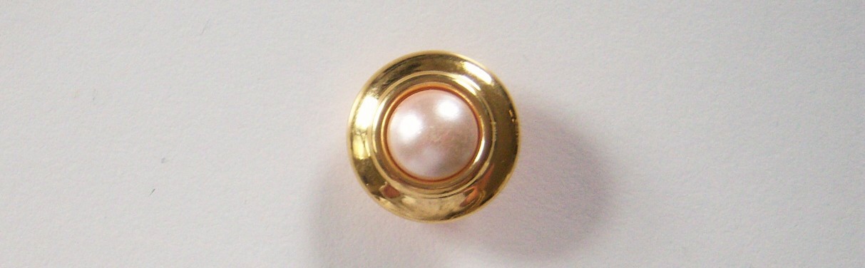 Pink Pearl/Gold 11/16" 4 Hole Button