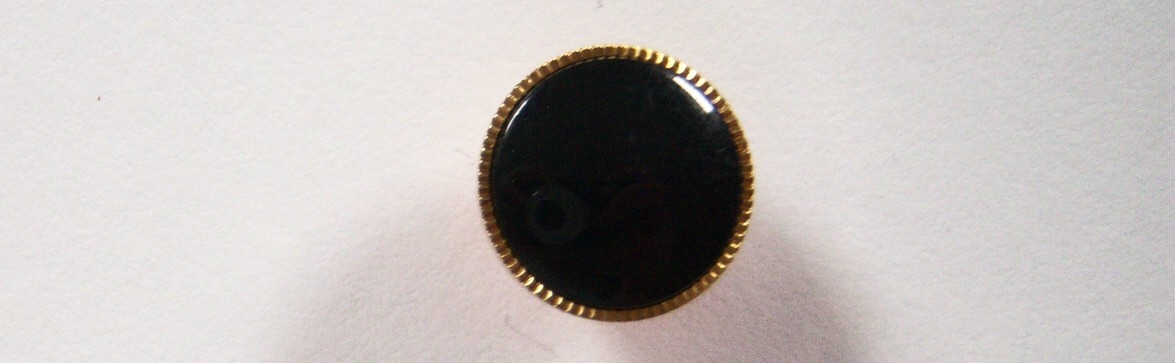 Black/Gold 5/8" Poly Button