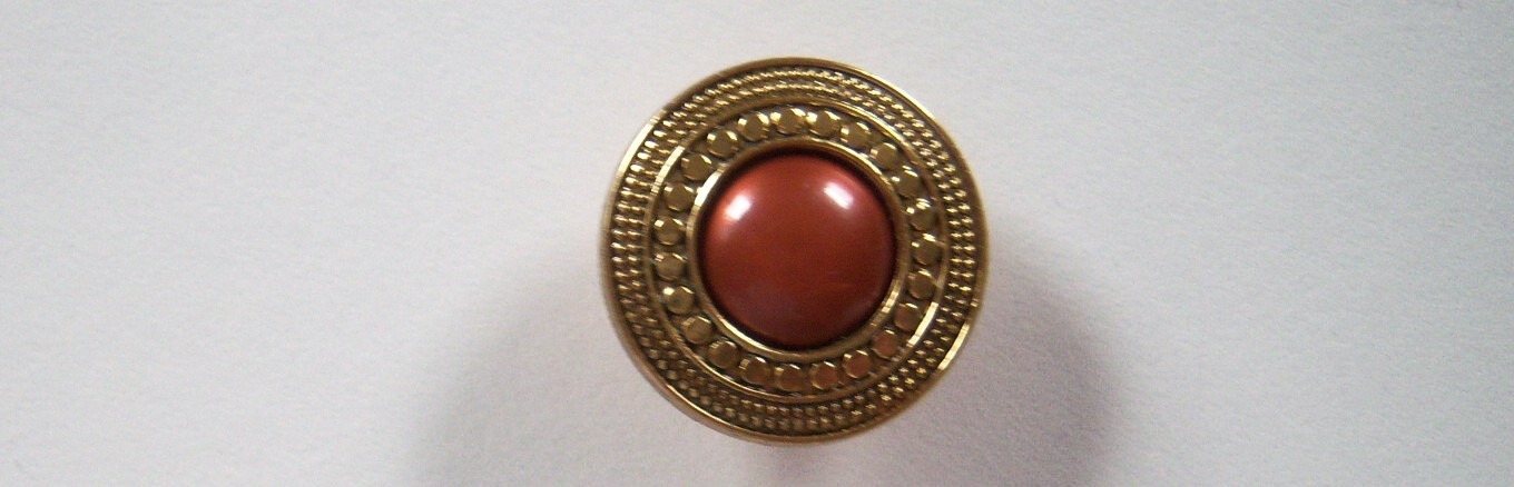 Terracotta/Gold 15/16" Button