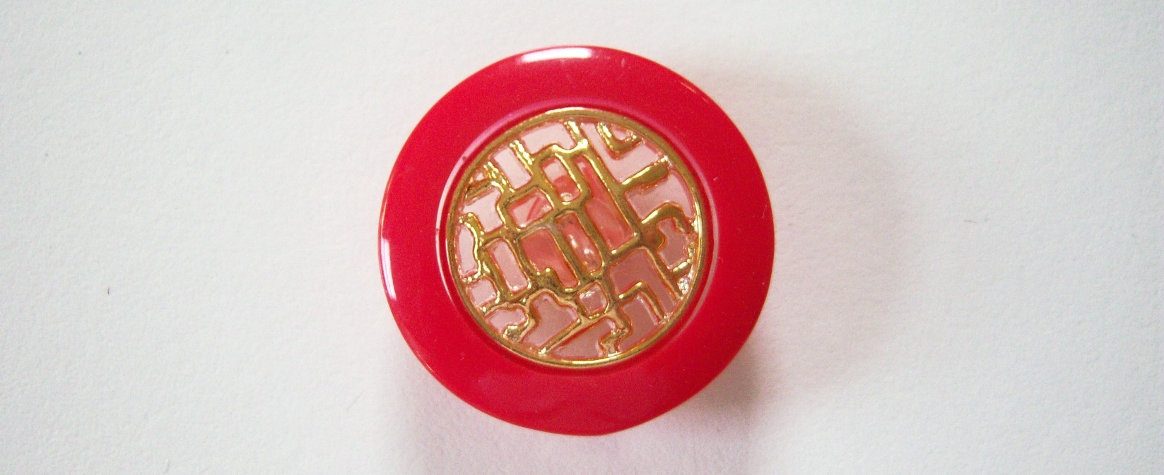 Chinese Red/Gold 1" Button