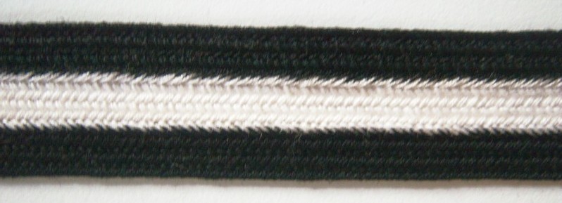 Black/Ivory 11/16" Middy Braid