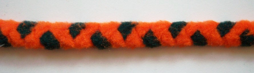 Orange/Black 1/2" Fleece Cord