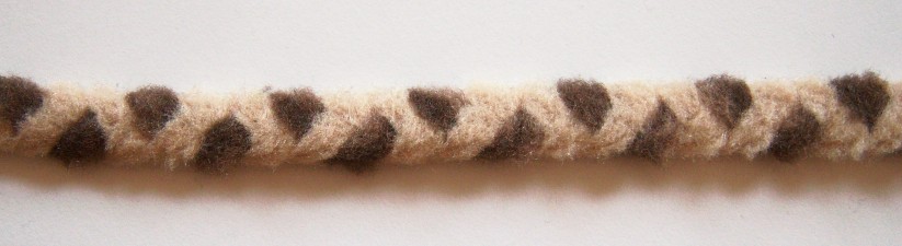 Beige/Brown 1/2" Fleece Cord