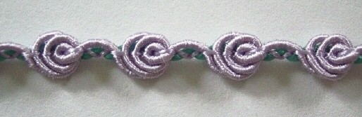 Orchid/Mint Rose Bud Braid