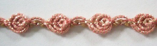 Antique Rose/Gold Rose Bud Braid