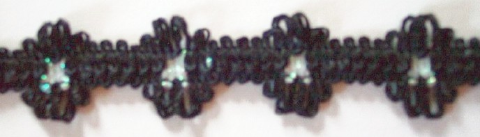 Black/Iridescent 5/8" Metallic Rococo