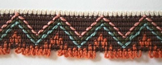 Brown/Pastel 1" Fringe Tape