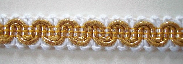 White/Gold 1/2" Gimp Braid