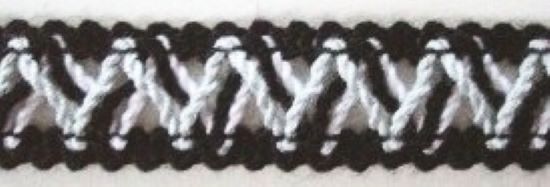 Black/Pearl Grey/White 3/4" Braid