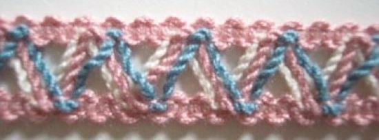 Dusty Rose/Blue/Ivory 3/4" Braid