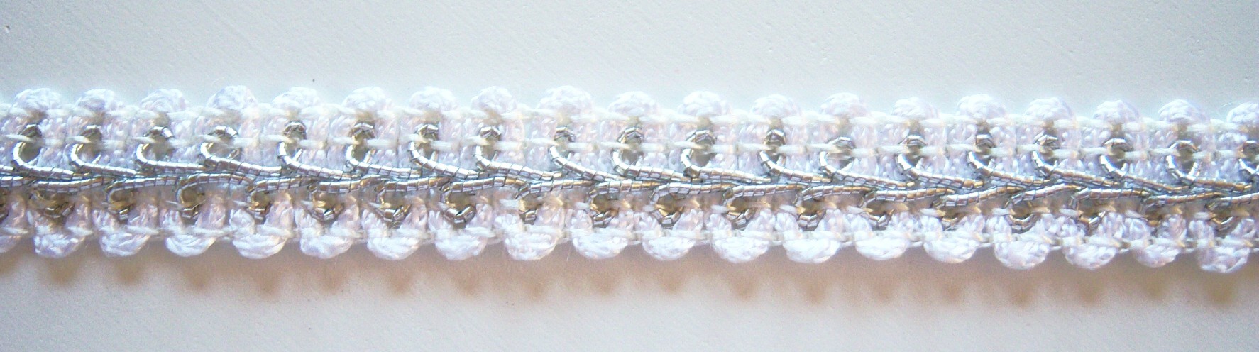 White/Silver 9/16" Gimp Braid