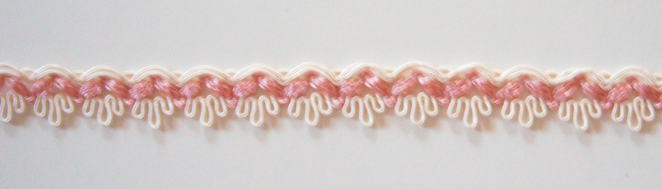 Natural White/Pink 5/8" Hand Braid