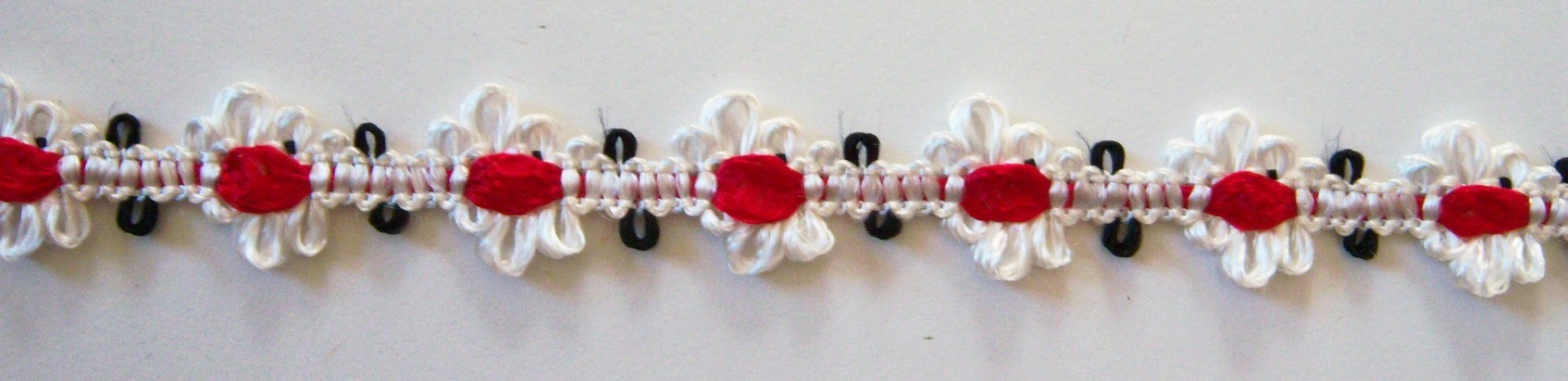 White/Ruby/Black 9/16" Braid