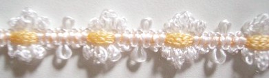 White/Yellow 1/2" Pouf Braid