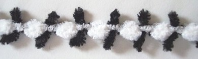 Black/White 5/8" Chenille Rococo