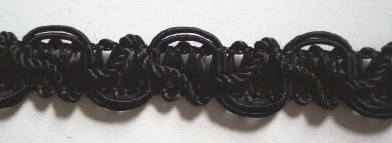 Black 5/8" Fancy Braid