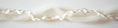 Ivory/Ivory Tulle 5/8" Rosebraid