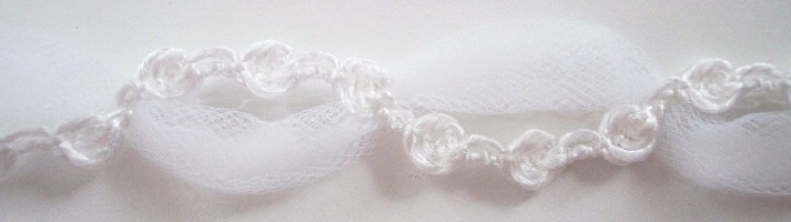 Nat. White/White Tulle 5/8" Rosebraid