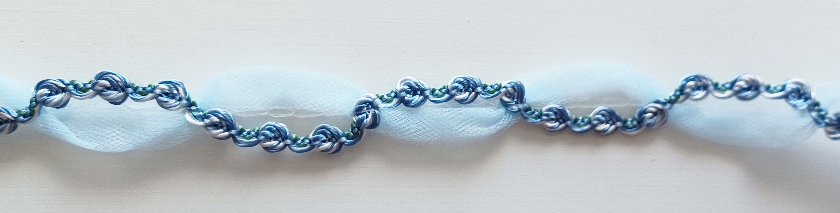 Blue Tulle/Variegated Rosebraid