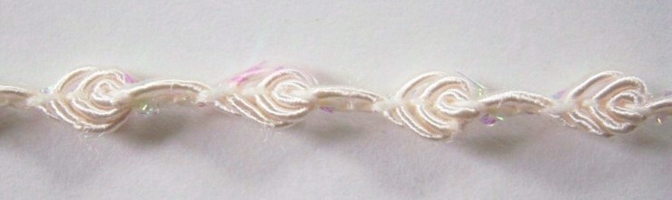 Ivory/Iridescent Rose Bud Braid