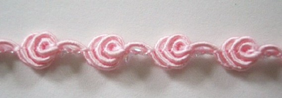 Pink/Iridescent Rose Bud Braid