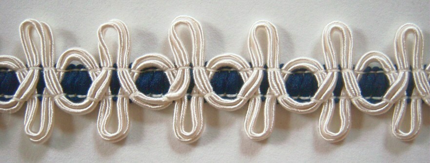 Navy/Ivory 7/8" Soutache Loops