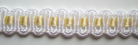 White/Maize Satin 7/16" Braid