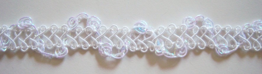 White Iridescent 3/4" Rosebraid