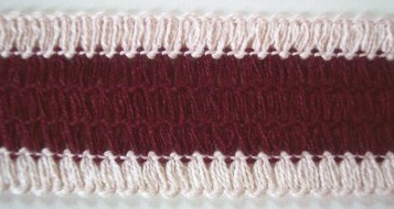 Natural/Bordeaux 1 1/2" Lace